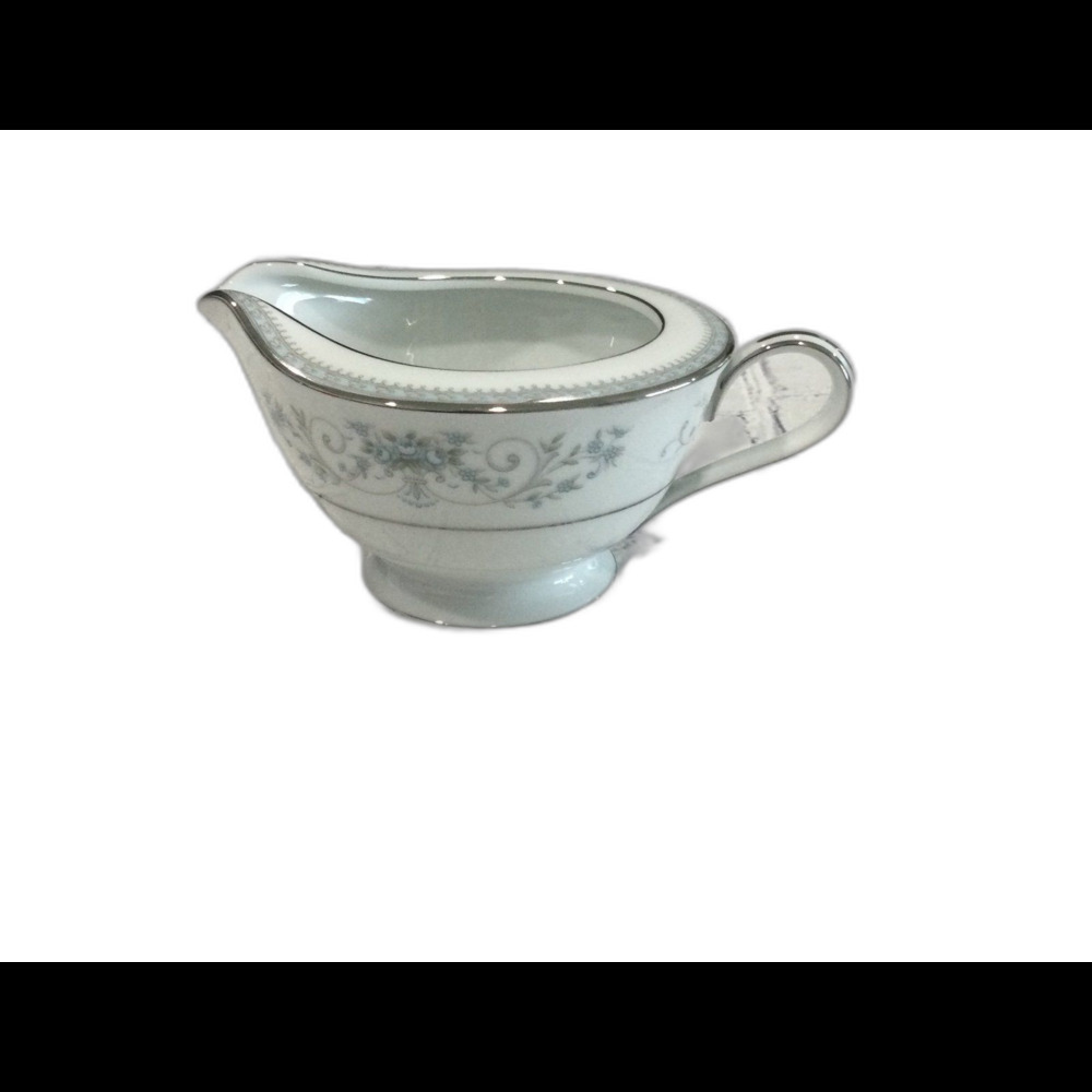 Noritake China Creamer Pattern Colburn #6107 Color White Gray Silver